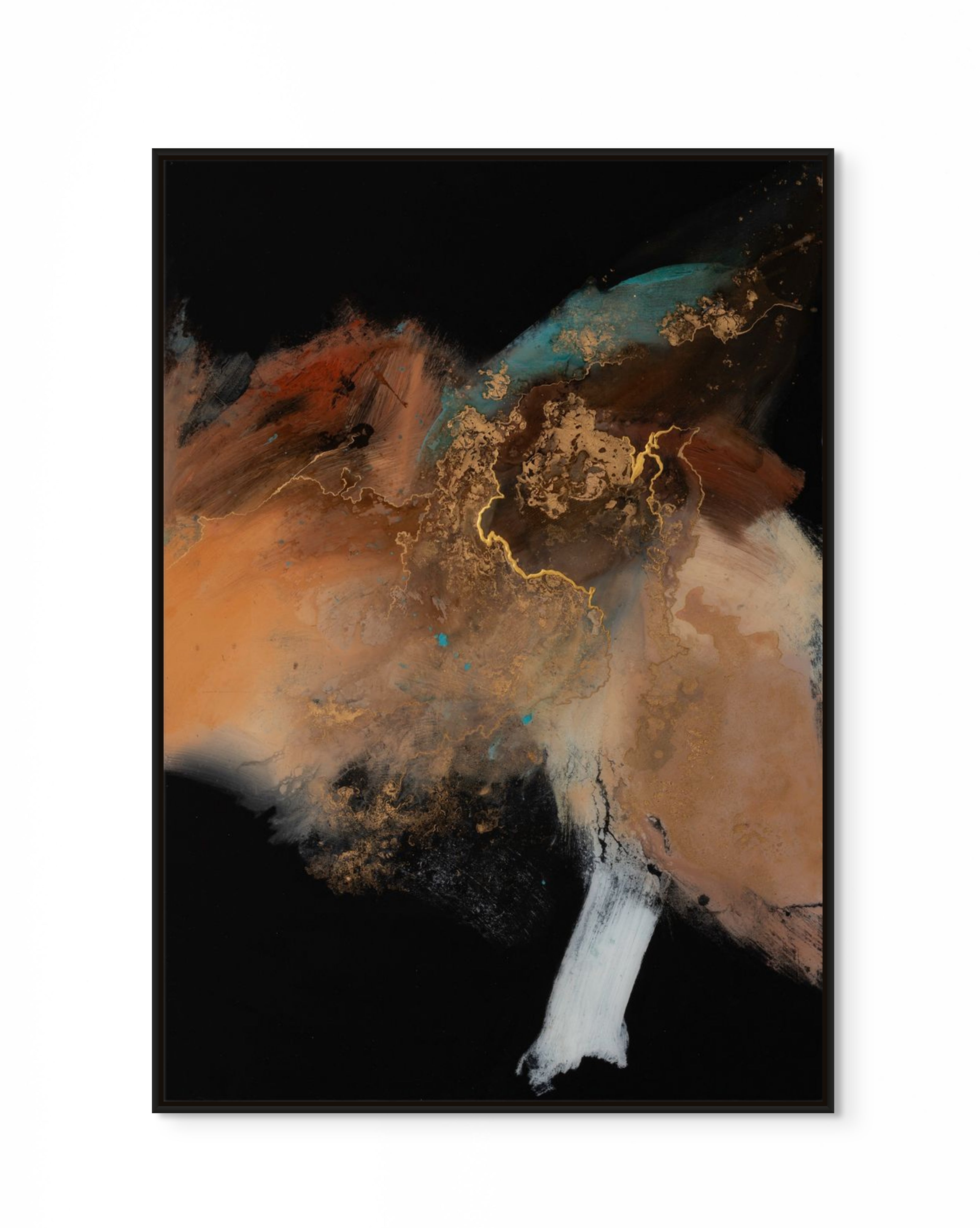 Gold and earth-toned abstract swirls — abstract wall art available as abstract wall art print and canvas print